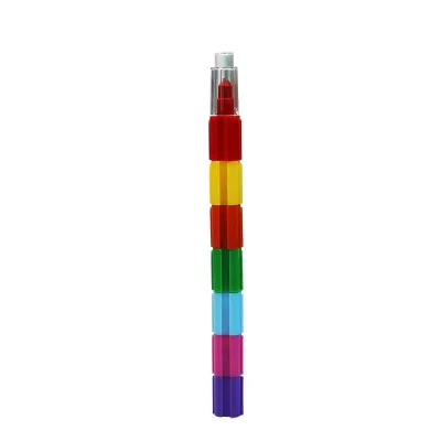 Building Block Colouring Stackable Crayons for Kids Office School Supplies 7 Colors