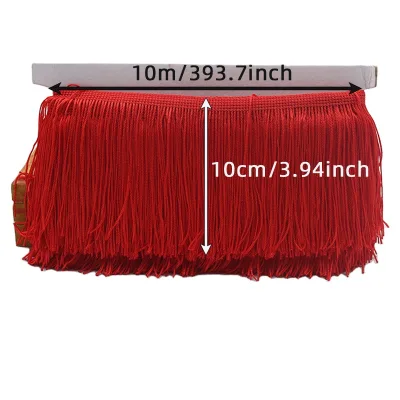 Stock 10cm Double-strand Densely Woven Tassel Lace Fringe Trim for Garment Accessory Scarves Lantern Decorations