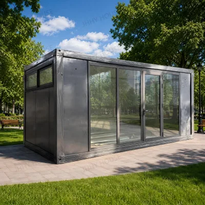 Z-frame Folding Steel Mobile Prefab Container House Ventilated & Modern for Entry Hall & Community Service Station