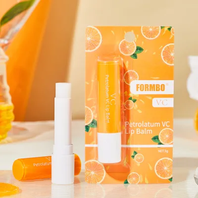Wholesale Lip Care Lip Balm Moisturizing Nourishing Anti Cracking Exfoliation Organic Natural Pecach Orange Lip Balm