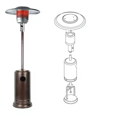 Mobile Outdoor Natural Gas Umbrella Heater for Factory Workshop Large Area Heating China 20-30 Heating Capacity