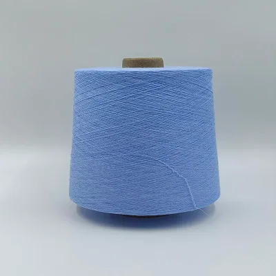 Good Elastic Polyester Cotton Covered Spandex Yarn 32S + 40D Blue Spandex Nylon Covered Yarn for Textiles Making