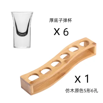 Shot Glass with Wood Tray
