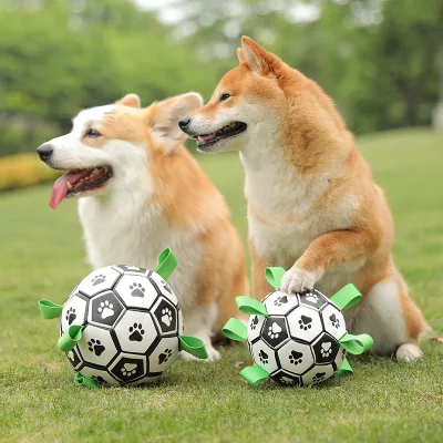 Eco-Friendly Cute Style PU Dog Toy Ball Outdoor Training Border Animal Husbandry Football with Bite-Resistant Molar Supplies