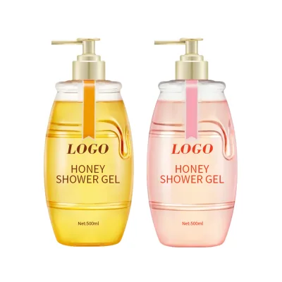Private Label Natural Honey Body Wash Exfoliating Lasting French Fragrance Scents Deep Clean Dark Skin Whitening Shower Gel OEM