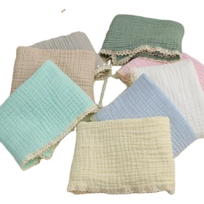 Hot Sale 100% Organic Cotton 6 Layer Super Soft Baby Bath Blanket Children Baby Blankets for Newborns