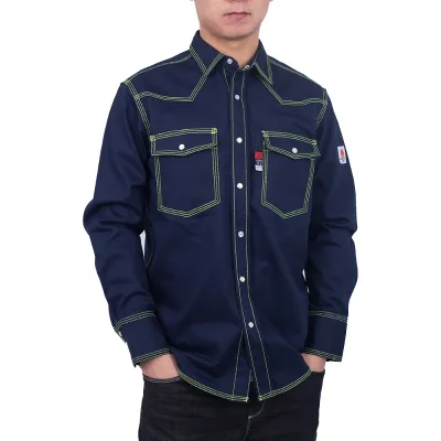 Men's Workwear Shirt Pearl Snap Flame resistant FRC Shirt 2025