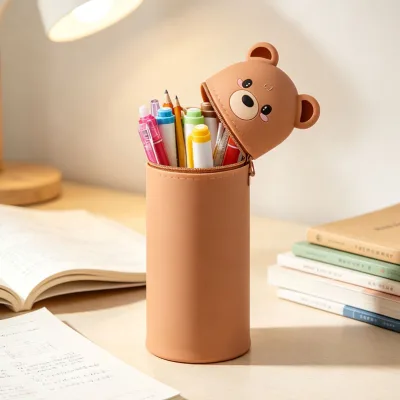 Silicone Stationery Storage Bag Durable Reusable Pencil Case Eco-friendly Easy Clean Graduation Gift