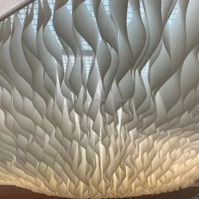 French Texture Luxury Modern Interior Diy Ceiling Light Wave Stamping Textured Paper Hanging Cloth Decoration