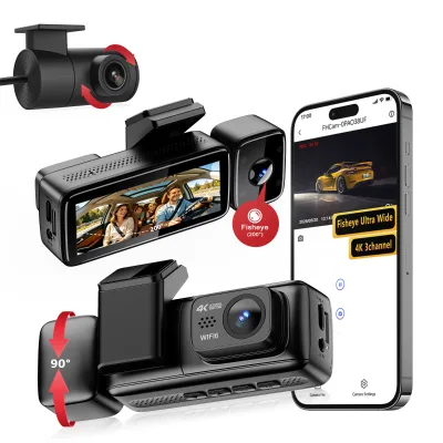 Car Black Box 180 Degree Wide Angle Dash Cam Covers Every Blind Spot with Fish Eye Lens 4K ultra Wide Field of View Dashcam