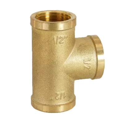 Brass Pipe Fitting Tee with BSP NPT Female Thread 1/2\" 3/4\" 1\" Sizes for Low Pressure Air Water Oil Applications