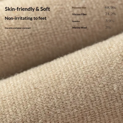 Fengmei Women's Winter Viscose Thick Warm Postpartum Home Sleep Mid-Calf Striped Socks
