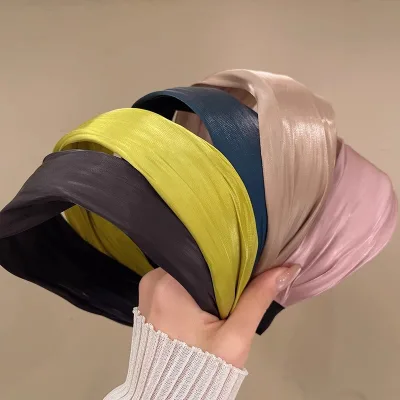 AIOTNGHot Sale Women Satin Wide Edge Headband Fashion Simple Solid Color Outdoor Daily Hair Accessories Soft Smooth Hair Hoop