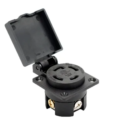 American Waterproof Socket 30Amp 125/250 Volt 3 Pole 4 Wire Weatherproof Locking Receptacle NEMA L14-30R Outlet with Cover