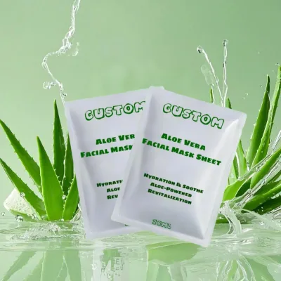 Low MOQ Custom Logo Aloe Vera-Maske Aloe Vera Face Mask Sheet Moisturising Soothing Whitening for All Skin Types