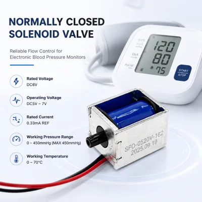 OEM Custom Normally Closed DC6V 12V 2W Open Frame Push Pull Solenoid Valve for Blood Pressure Monitor Medical Device