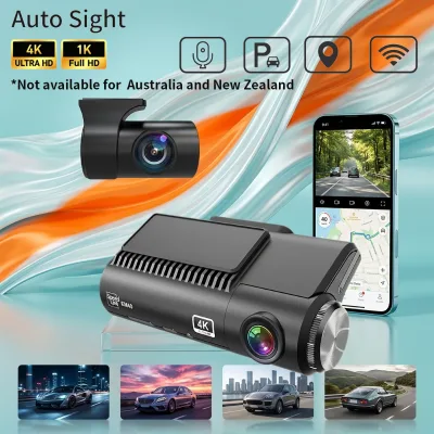 Dual Lens 4K Night Vision WiFi Loop Recording 24 Hours Front & Rear Car Dash Cam with Video Recorder