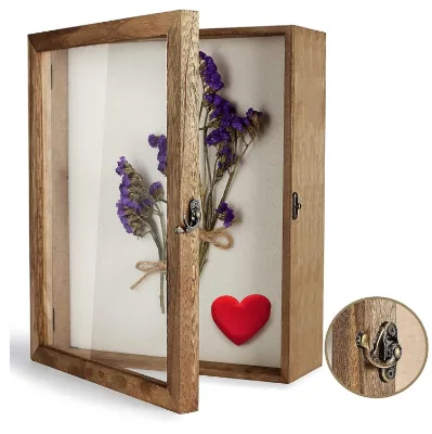 Wholesale Shadow Boxes Photo Display Case Wooden Shadow Box Frame with Linen Back