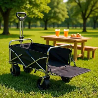Outdoor Camping Cart-Foldable Portable High-Carbon Steel Grocery Shopping Cart for Campsite Car Stall-Selling-Manufacturer