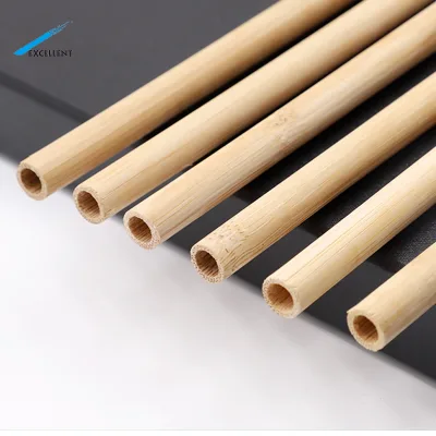 2025 Natural Bamboo Drinking Straws Eco-Friendly Long Straight Bamboo Straws for Beverages Bar Accessories
