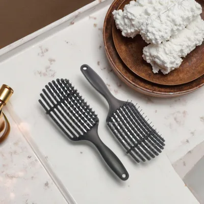 Straight arc comb hollow plastic scalp massage comb smooth hair styling octopus ribs hair comb