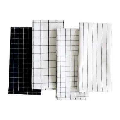 High Quality Cotton Tea Towel Custom Printed Plaid Design Factory Price Sustainable New Arrival Kitchen Cloth Napkin Wholesale
