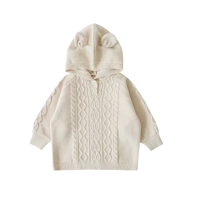 Children Girl's High Quality Warm Comfortable Pullover Long Sleeve Hand-sewn Hooded Sweatshirts With Standing Ears