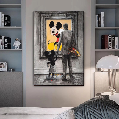 Cartoon Canvas Paintings Creative Street Graffiti Art Posters Retro Wall Art Picture