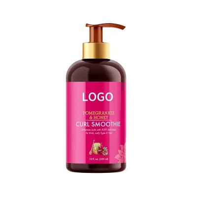 Private Label Organics Styling Cream Curl Smoothie Pomegranate & Honey Moisturizing Hair Styling Cream for Curly Hair