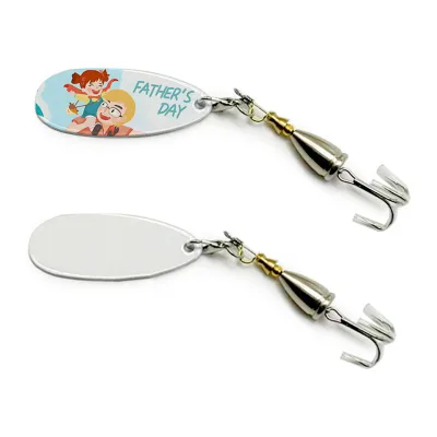 Sublimation Traditional Metal Double-sided Printed Fishing Lures Hooks Father's Day Personalized Gift DIY Printing Logo Photo