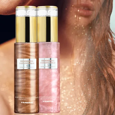 Body Shimmer Oil Makeup Glitter Spray 2 Color Bronzer Golden Skin Shimmer Self Tanning Body Shimmer Spray