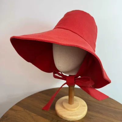 New Design Wide Brim Bucket Hat for Summer with Rope