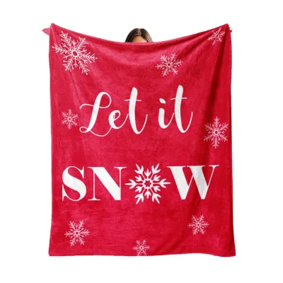 Custom Name Toddler and Baby Girl Soft Blanket Personalized Christmas Newborn Gift for Winter Season