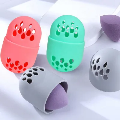 Shatterproof Eco-Friendly Silicone Makeup Sponge Holder Storage Makeup Sponge Case