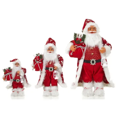 Handmade Santa Claus Christmas Decorations Plastic Fabric Father Christmas Figure for Home Office Xmas Party Ornaments