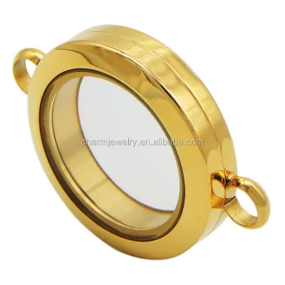 Amazing Jewelry Round Photo Locket Necklace Pendant with Two Hinges