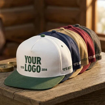 Premium A-Frame High Profile Snapback with Custom 3D Embroidery Logo Contrast Color Performance Leaf Pattern Hat for Brand