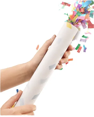 Partyjoker 10 UV Printed Confetti Cannons Colorful-Easy & Safe to Use-5-8 Meter Long Confetti Stream-For Indoors Outdoors-China