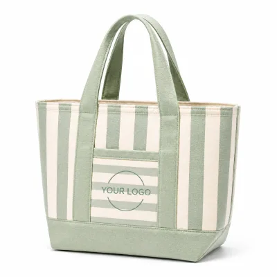 Heavy Duty Canvas Tote Bag Custom Logo Reinforced Bottom Wide Handles Shoulder Strap Zipper for Wholesale Shopping Carrier Front