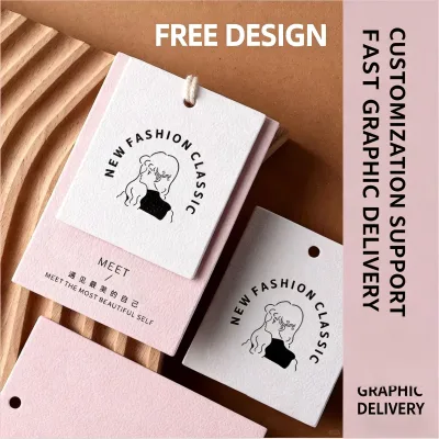 Luxury Custom Paper Clothing Hang Tags Eco-Friendly UV Spot Gold Foil Stamping Die-Cut Unique Shapes Glossy Matte Coating