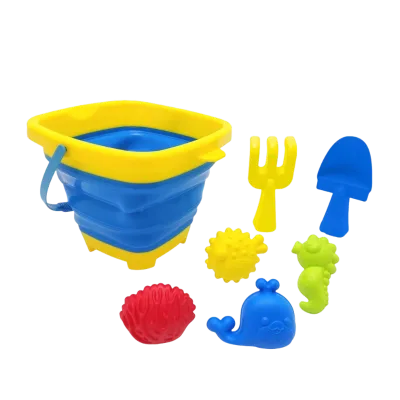 Beach Toys-7-piece Beach Folding Bucket
