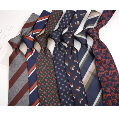 2023 Mens Work Annual Wedding Casual Business 8cm Striped Neck Tie Black Navy Blue Hand Neck Tie