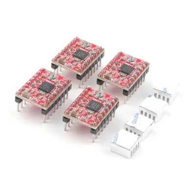 Red A4988 Reprap Sensor Module Heatsink-equipped Stepper Motor Driver for 3D Printer Kit Companion