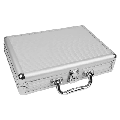 Silver Aluminium 200 Capacity Empty Poker Chip Case Only