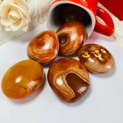 Hot-sale Price Crystal Polished Palms Healing Stones Carnelian Palm for Power Decoration
