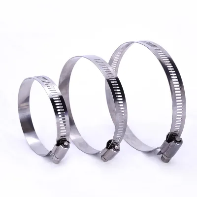 2024 High Quality Adjustable Stainless Steel Hose Clamp Hose Pipe Reinforced Strength American Type Worm Drive Hose Clamp