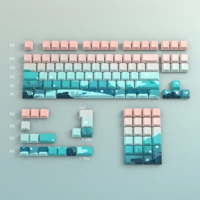 Customizable Special ISO Cherry Profile PBT 125 Keys Side Print Keycap for High-end Mechanical Keyboard Dye-sub Keycaps