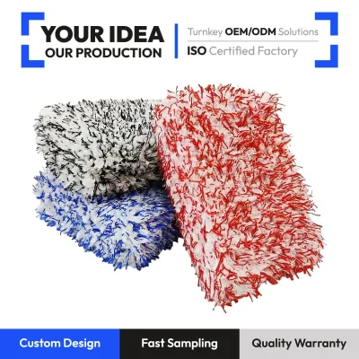 QT-P002 Super Absorbent Soft Material Coral Velvet Microfiber Car Drying Wash Sponge Auto Detailing Customizable Car Home
