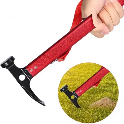 Outdoor Durable Camping Accessories Multi-purpose Hammer with Tent Peg Extractor