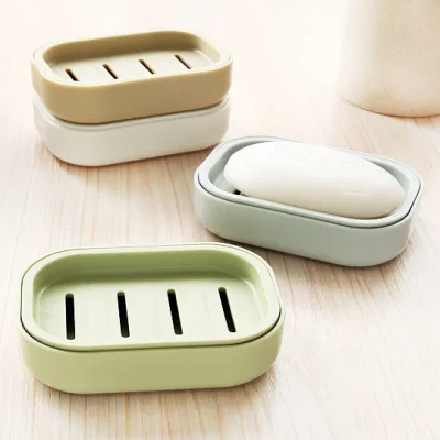 Double-layer Creative Soap Box with Lid Toilet Drain Travel Portable PP Material Soap Holder for Hair Hair Soap Holder with Lid